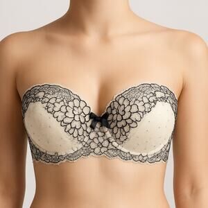 Victoria's Secret Dream Angels Strapless Multi-Way Bra 36DD Lace Straps Not Incl